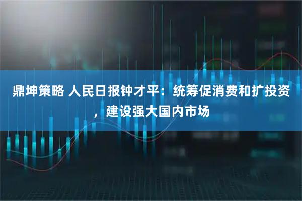 鼎坤策略 人民日报钟才平：统筹促消费和扩投资，建设强大国内市场